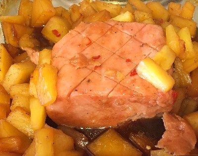 Baked Pineapple-Glazed Spam