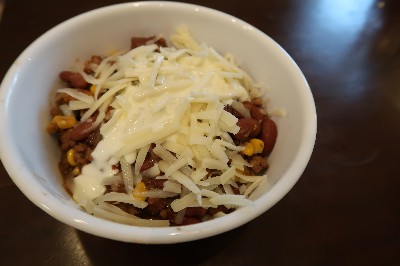Beef Chili with Red Beans and Rice (AKA Chili Cheese and Rice)