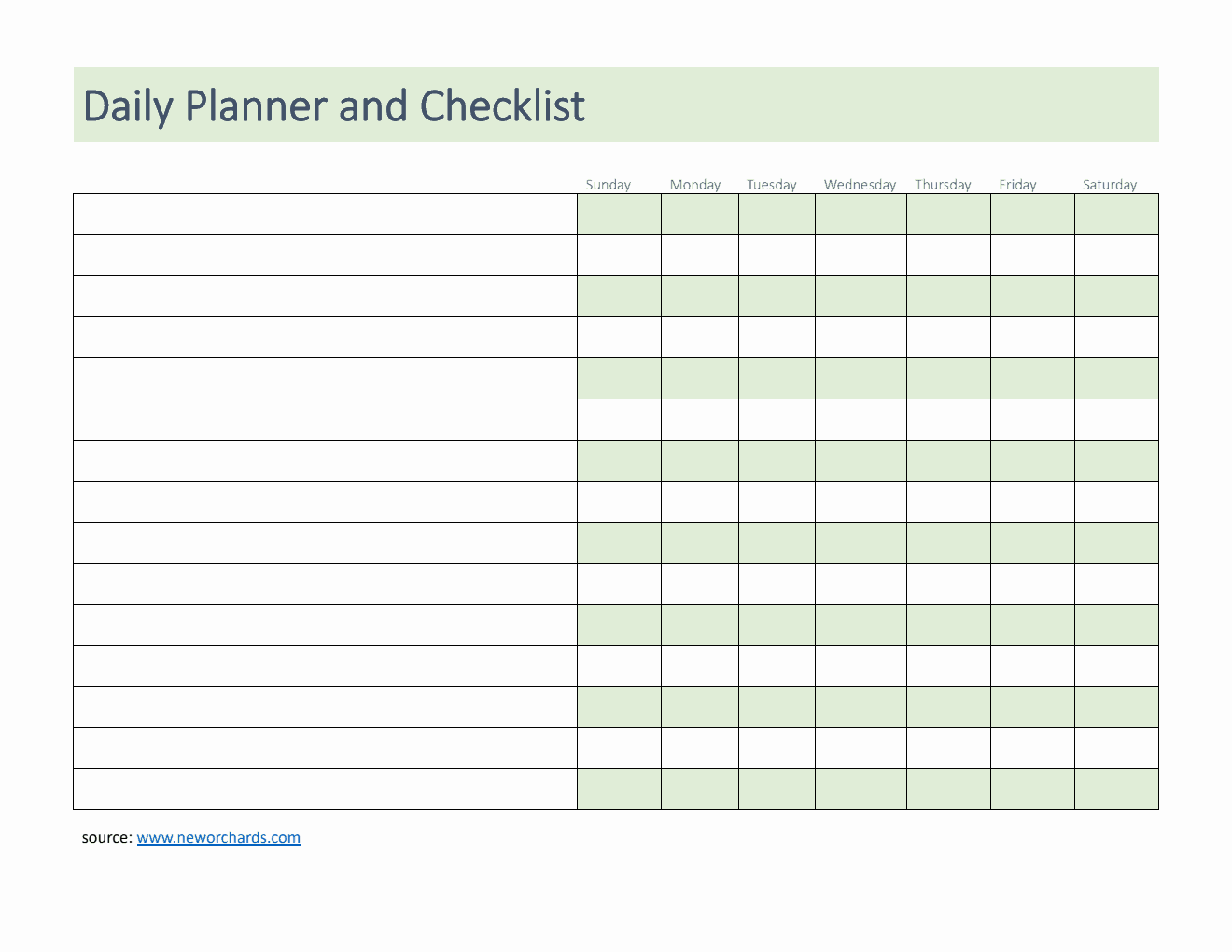 Daily Planner and Checklist Template in PDF (Downloadable)