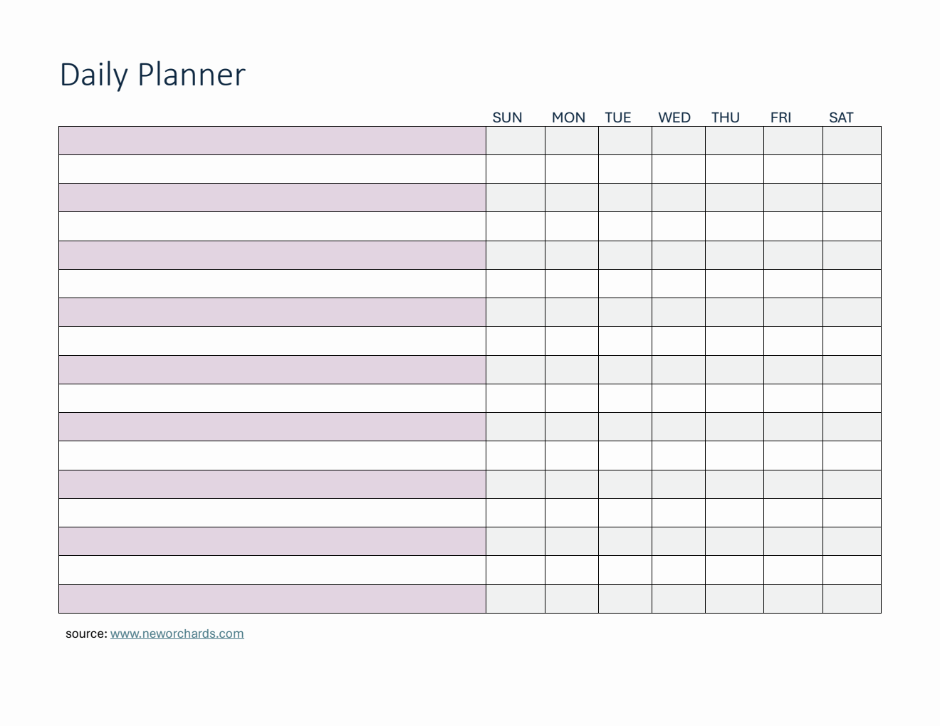 Daily Planner and Checklist Template in PDF (Basic)