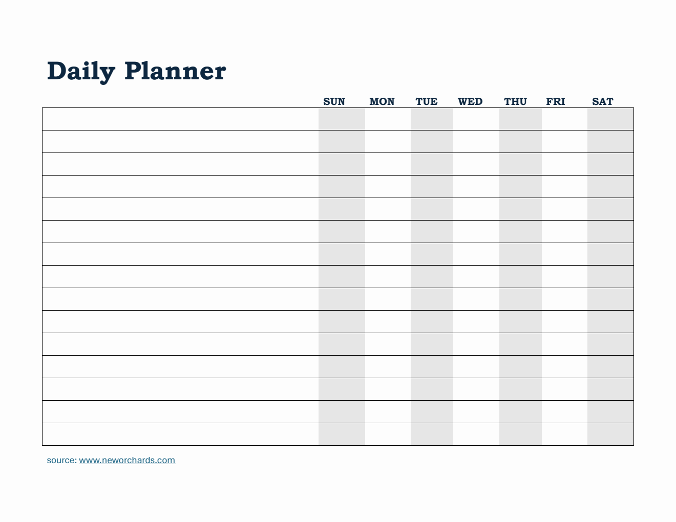 Daily Planner and Checklist Template in PDF (Simple)