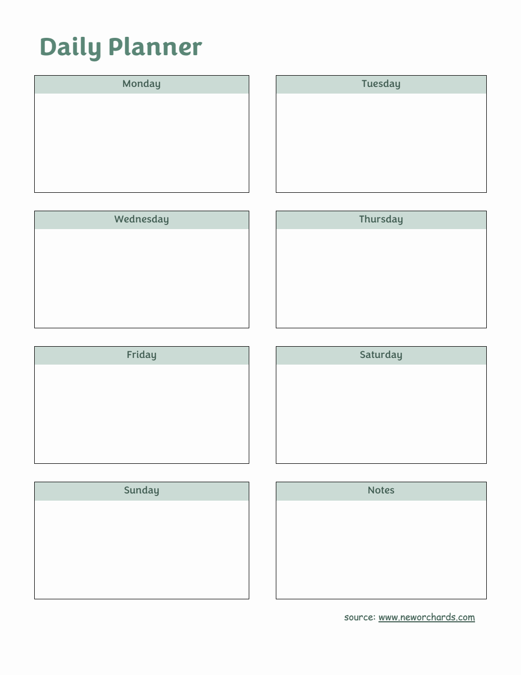 Daily Planner Template Editable in PDF