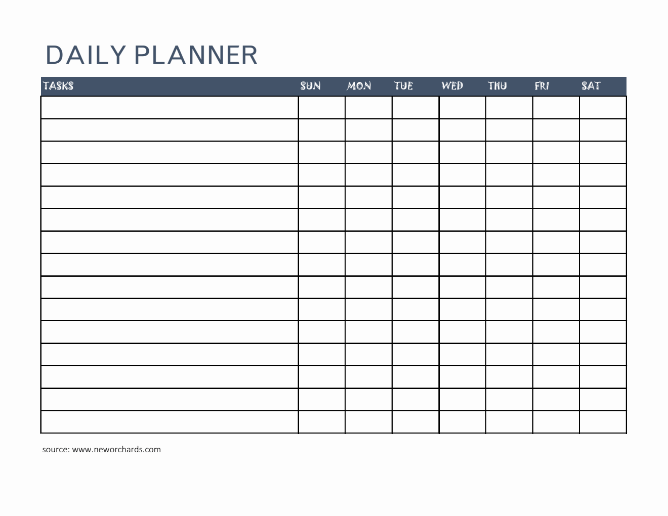 Daily Planner Template Printable in Excel