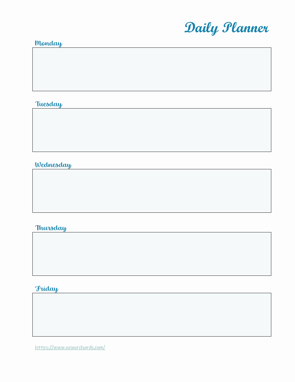 Daily Planner Template Downloadable in Word