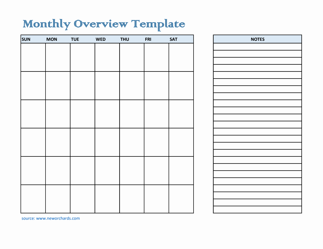 Free Excel Monthly Planner Template