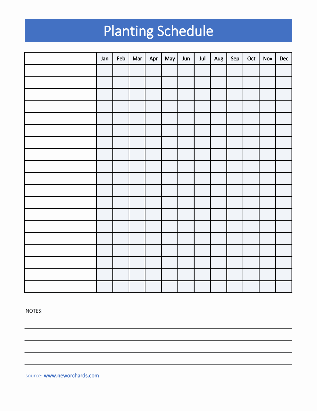  Planting Schedule Template - Excel
