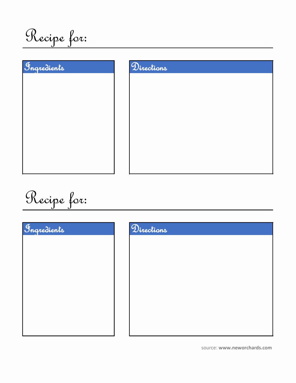 Free Recipe Card Template in Excel Format