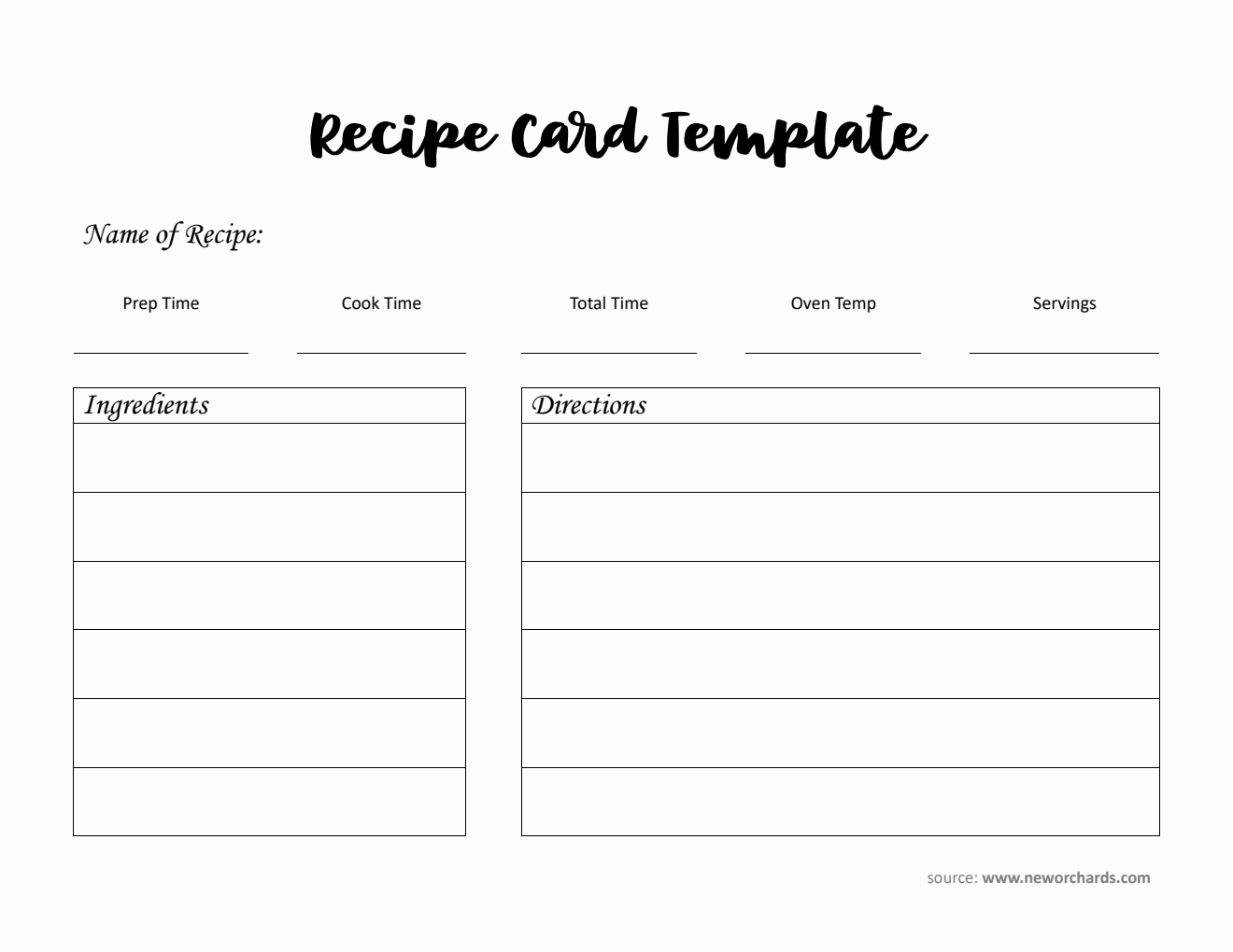 Free Recipe Card Template in Word Format