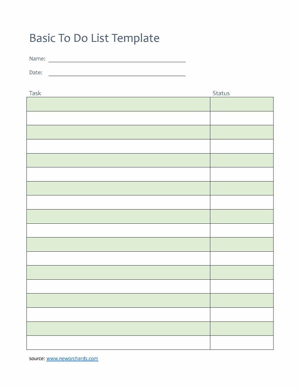 To Do List Template Word (Green)