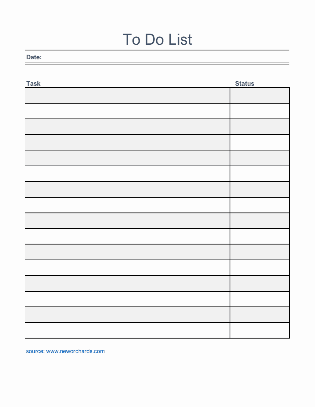 To Do List Template Excel (Striped)