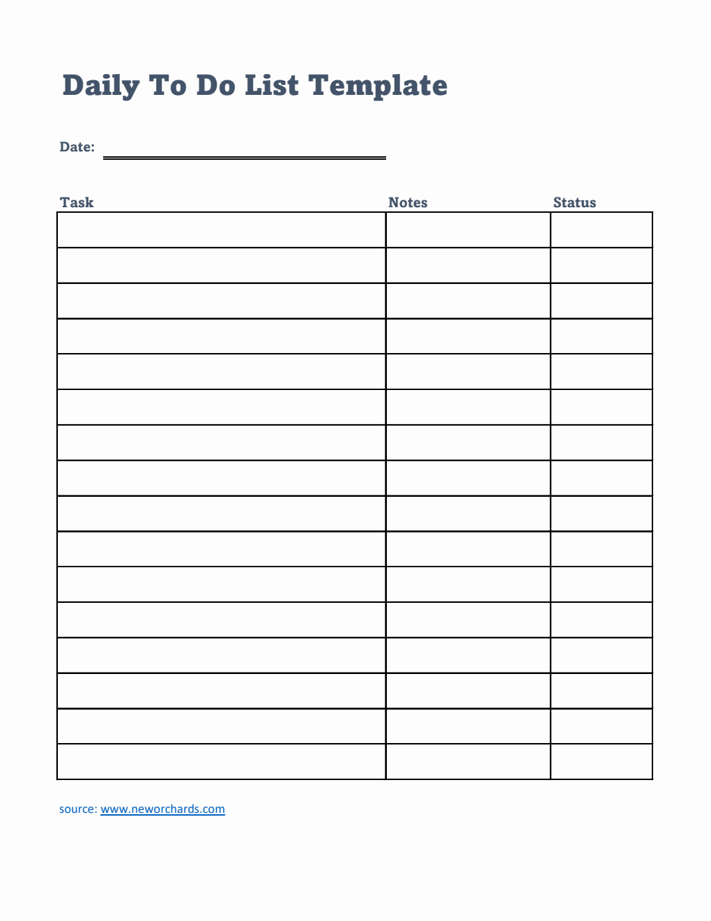 To Do List Template Excel (Simple)