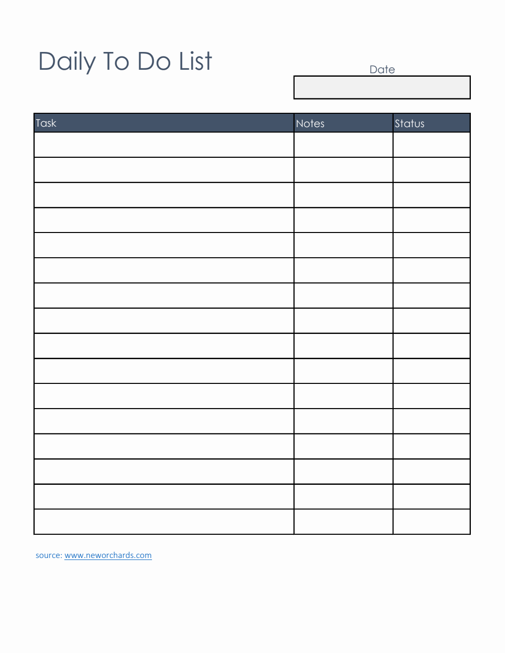 To Do List Template Excel (Printable)