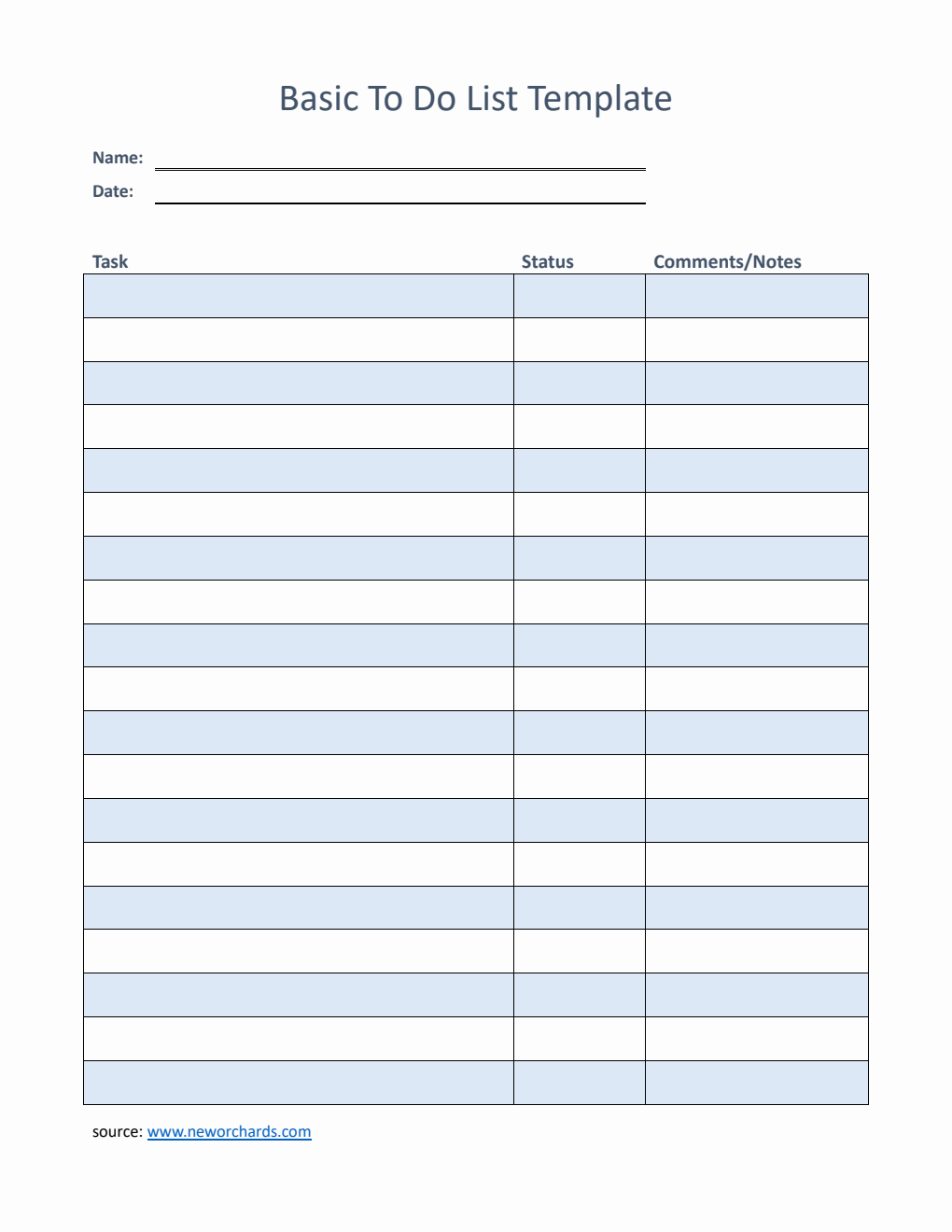 To Do List Template PDF (Blue)