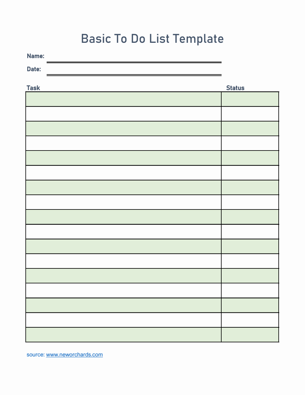 To Do List Template Excel (Green)