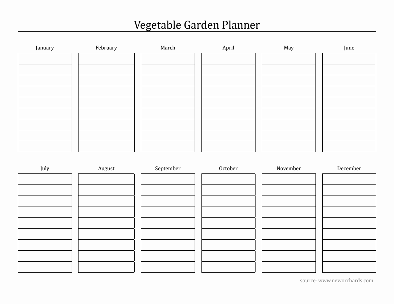 Printable Vegetable Garden Planner in PDF