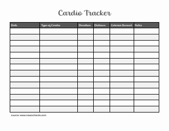 Basic Cardio Tracker in Word