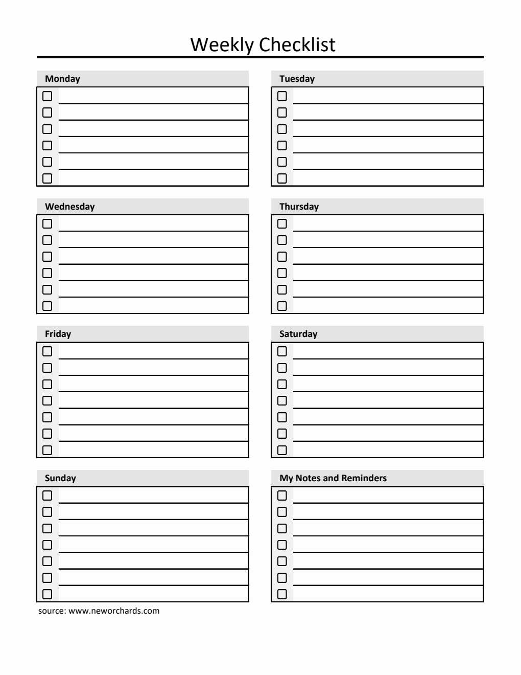 Free Checklist Template in Excel (Customizable)