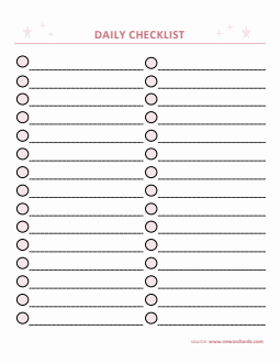 Free Blank Daily Checklist Template Word