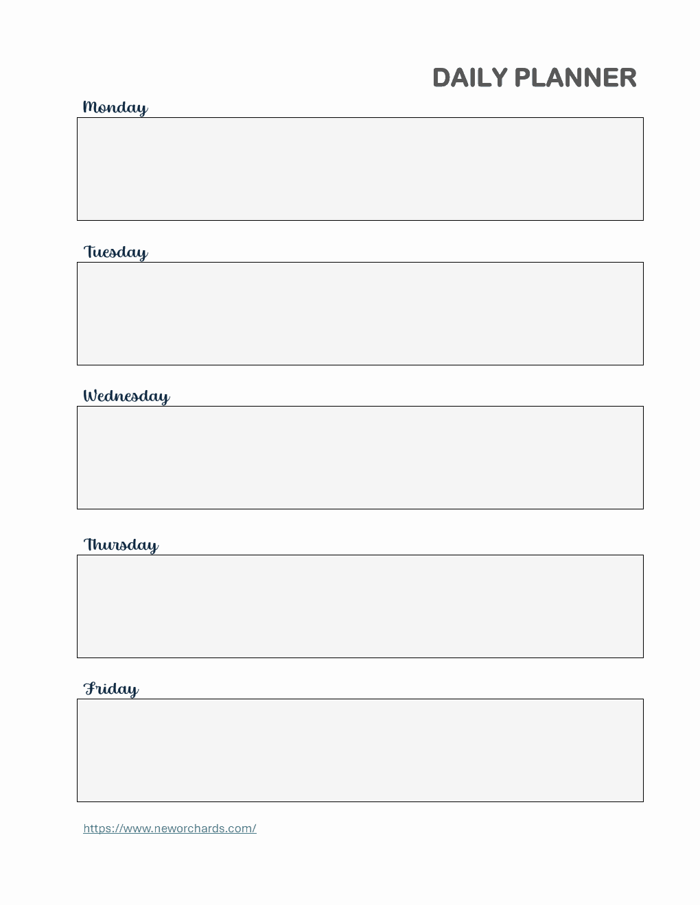 Free Daily Planner and Checklist Template in PDF  (Printable)