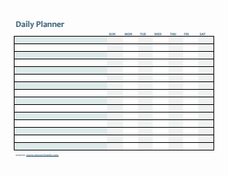 Daily Planner Template Customizable in Word