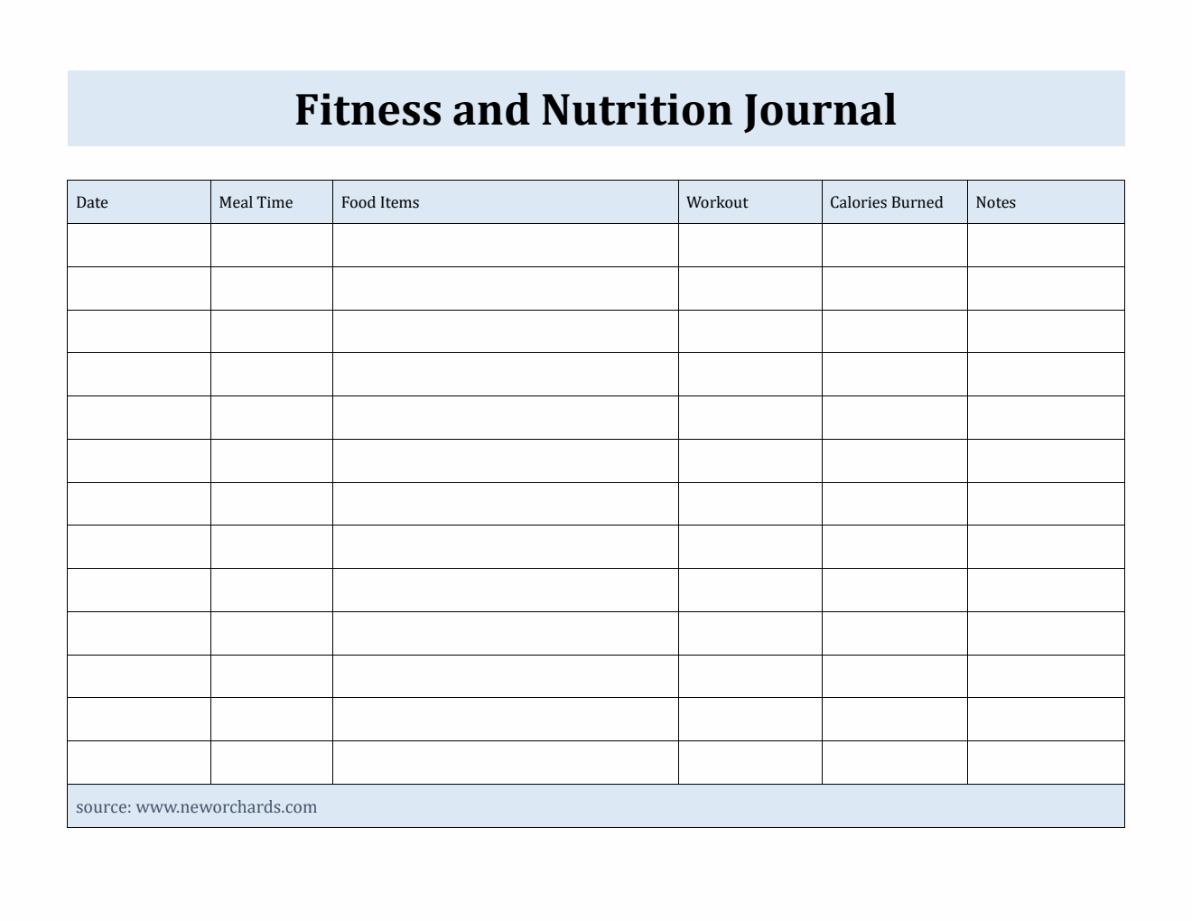 Editable Fitness and Nutrition Journal in PDF