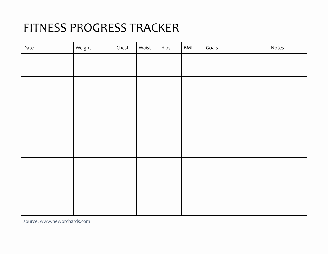 Free Printable Fitness Progress Tracker (PDF)