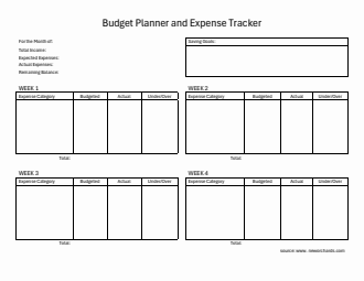 Free Basic Budget Planner and Expense Tracker in Word