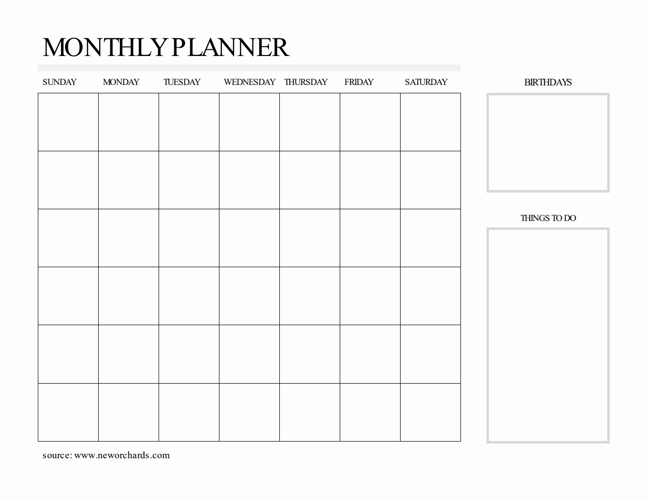 Free At a Glance Monthly Planner - Basic PDF Download