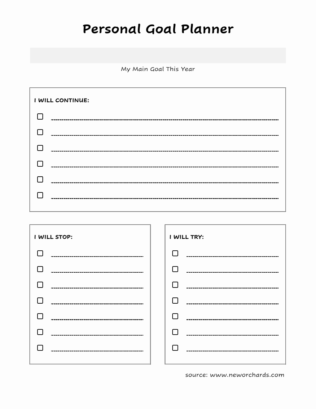 Free Printable Goal Planner Template in Excel for Personal Growth