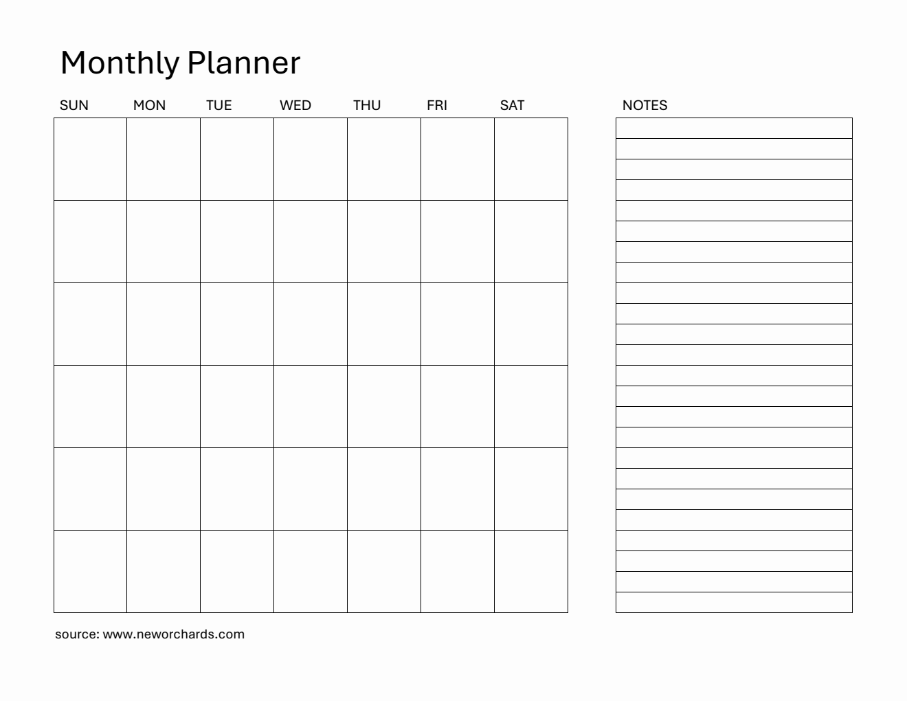 Free Printable Monthly Planner Template (PDF)