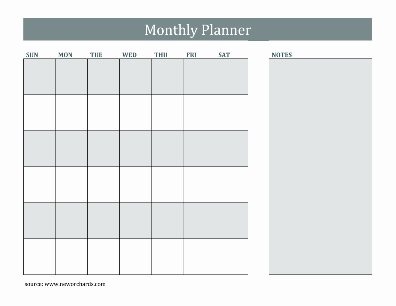 Free Simple Monthly Planner Template (Word)