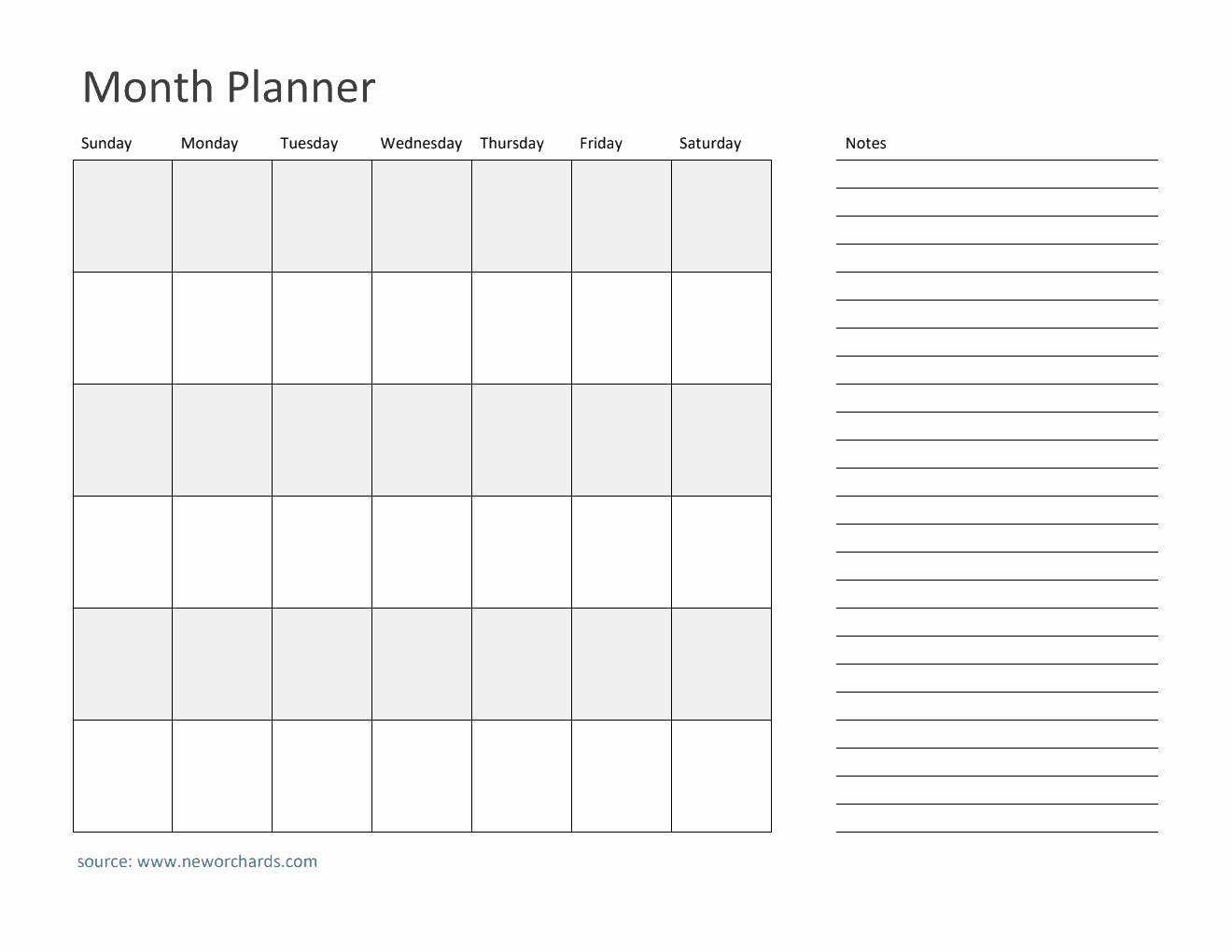 Free Striped Monthly Planner Template (Word)