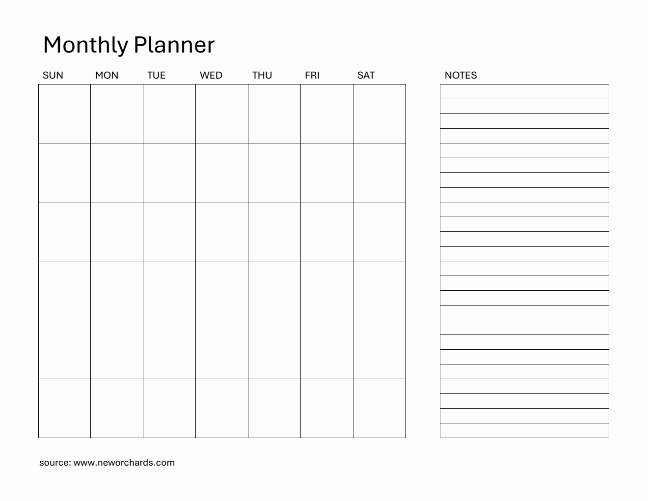 Free Printable Monthly Planner Template (Word)