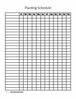 Printable Planting Schedule Template - Word