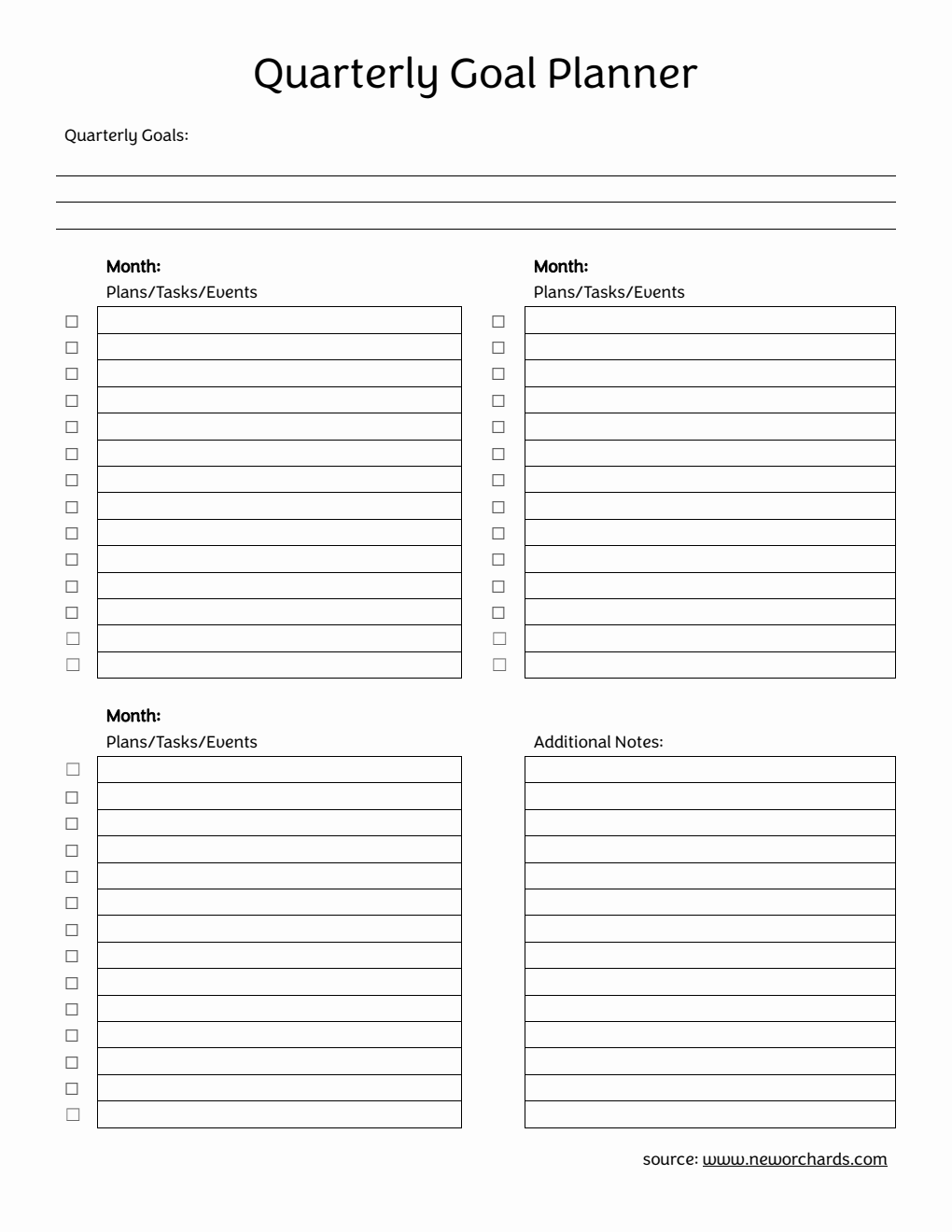 Free Printable Quarterly Goal Planner in PDF Format