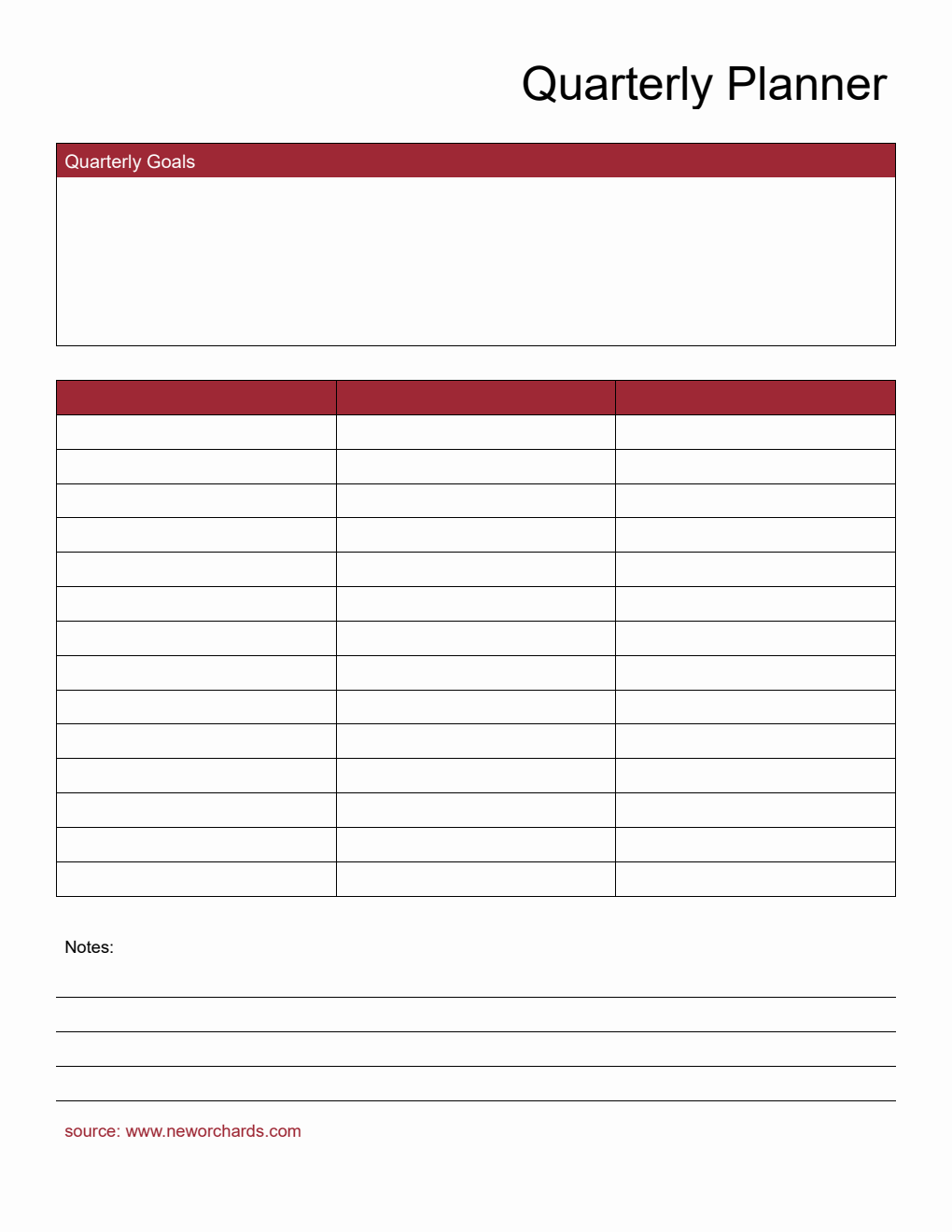 Free PDF Quarterly Planner (Modern)