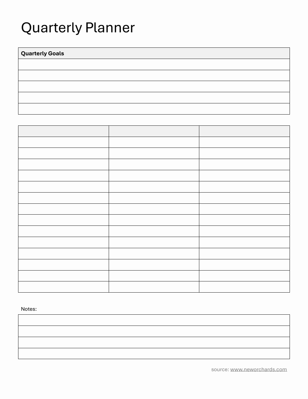 Free PDF Quarterly Planner (Simple)