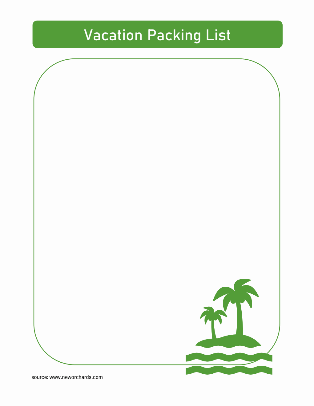 Vacation Checklist Template - Free Excel Download