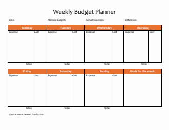 Free Weekly Budget Planner in Word