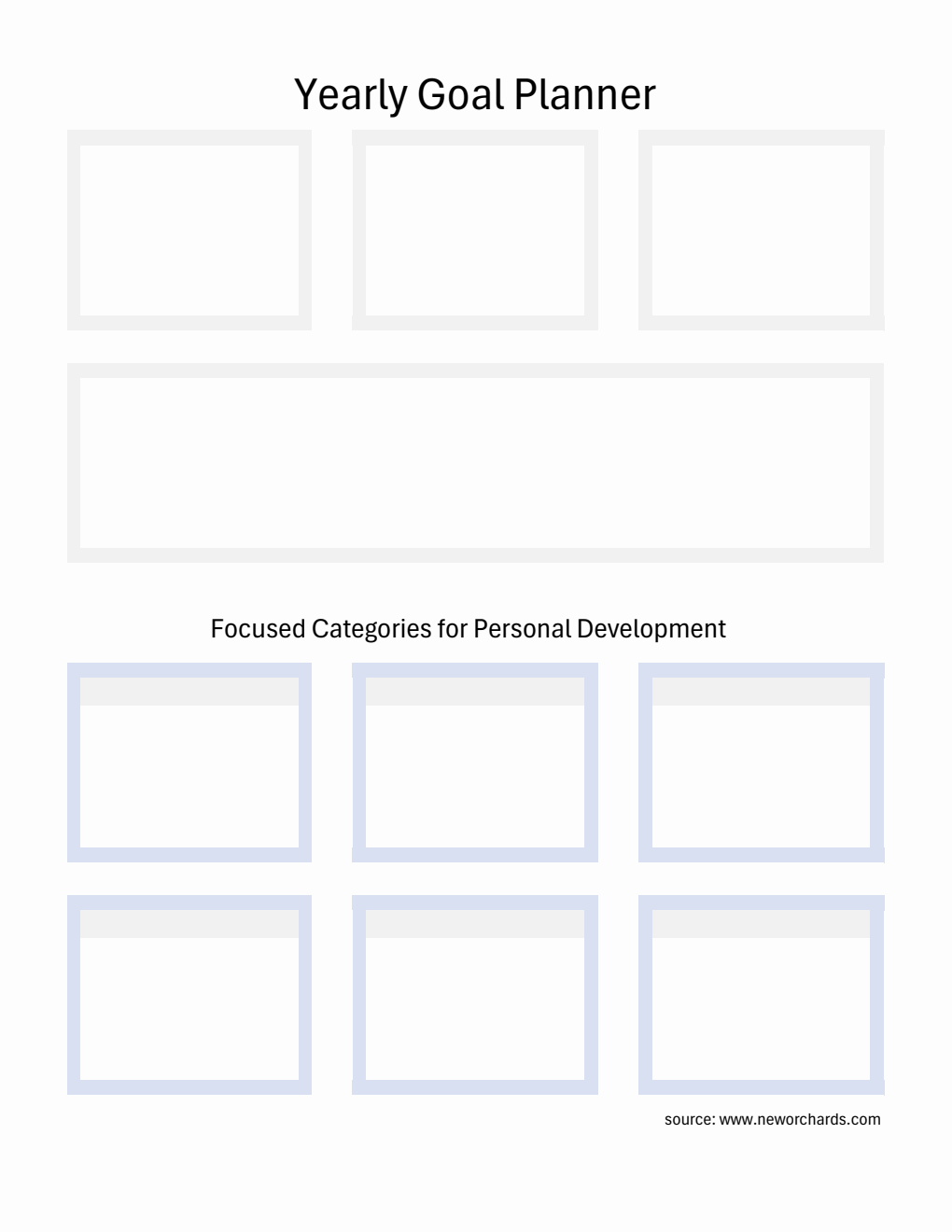 Free Blank Yearly Goal Planner Excel